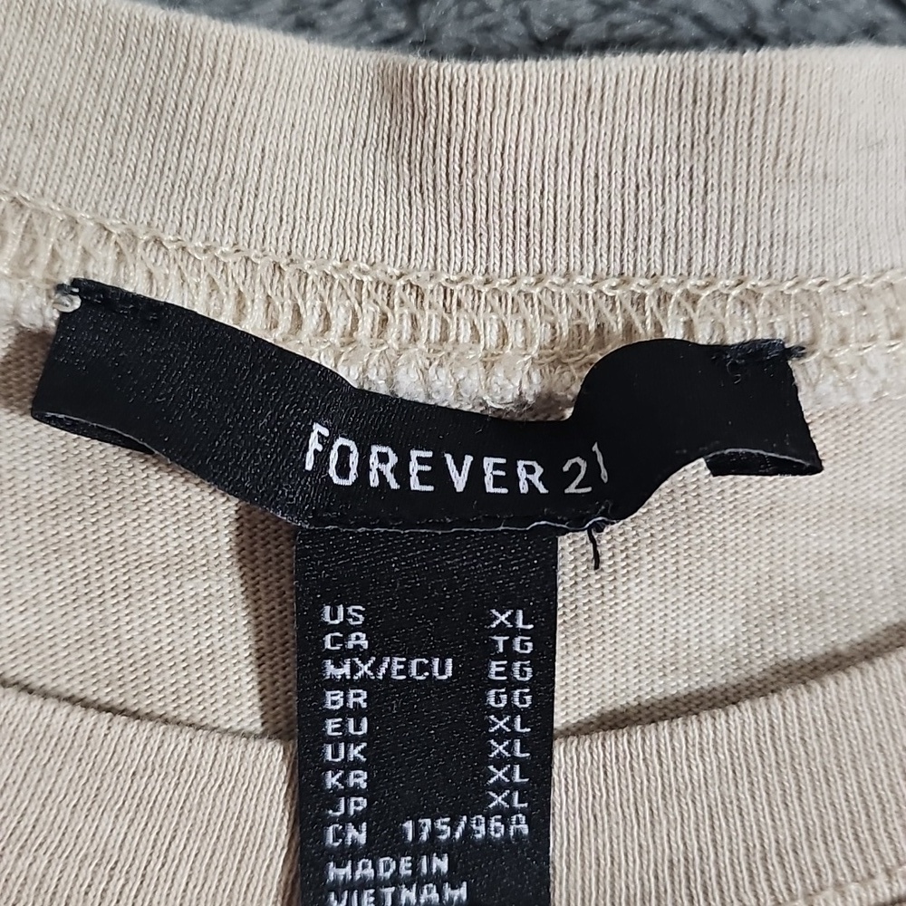 Forever 21 NASA 100% Cotton Cropped Graphic Tee Long Sleeve Tan Size XL - Picture 3 of 6